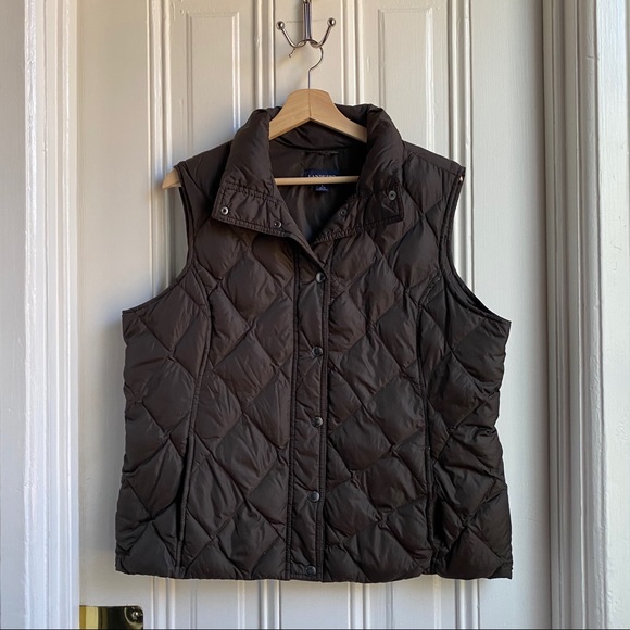 Lands' End Jackets & Coats Lands End Brown Quilted Down Puffer Vest